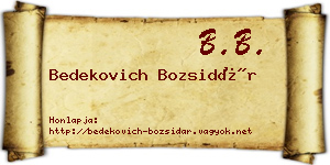 Bedekovich Bozsidár névjegykártya